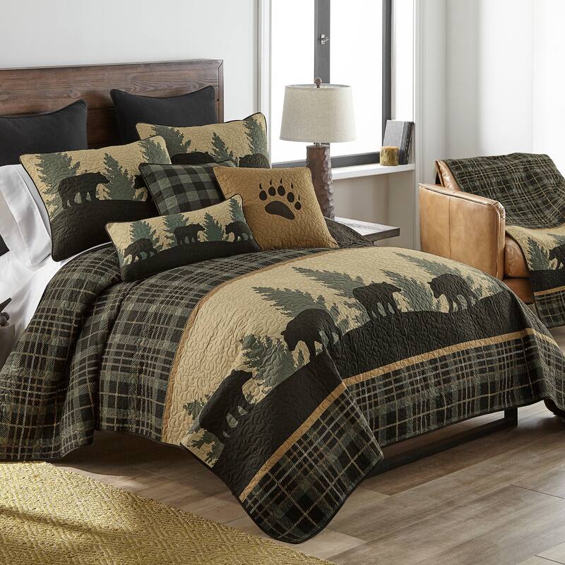 Donna Sharp Bear Walk Plaid Quilt or Sham