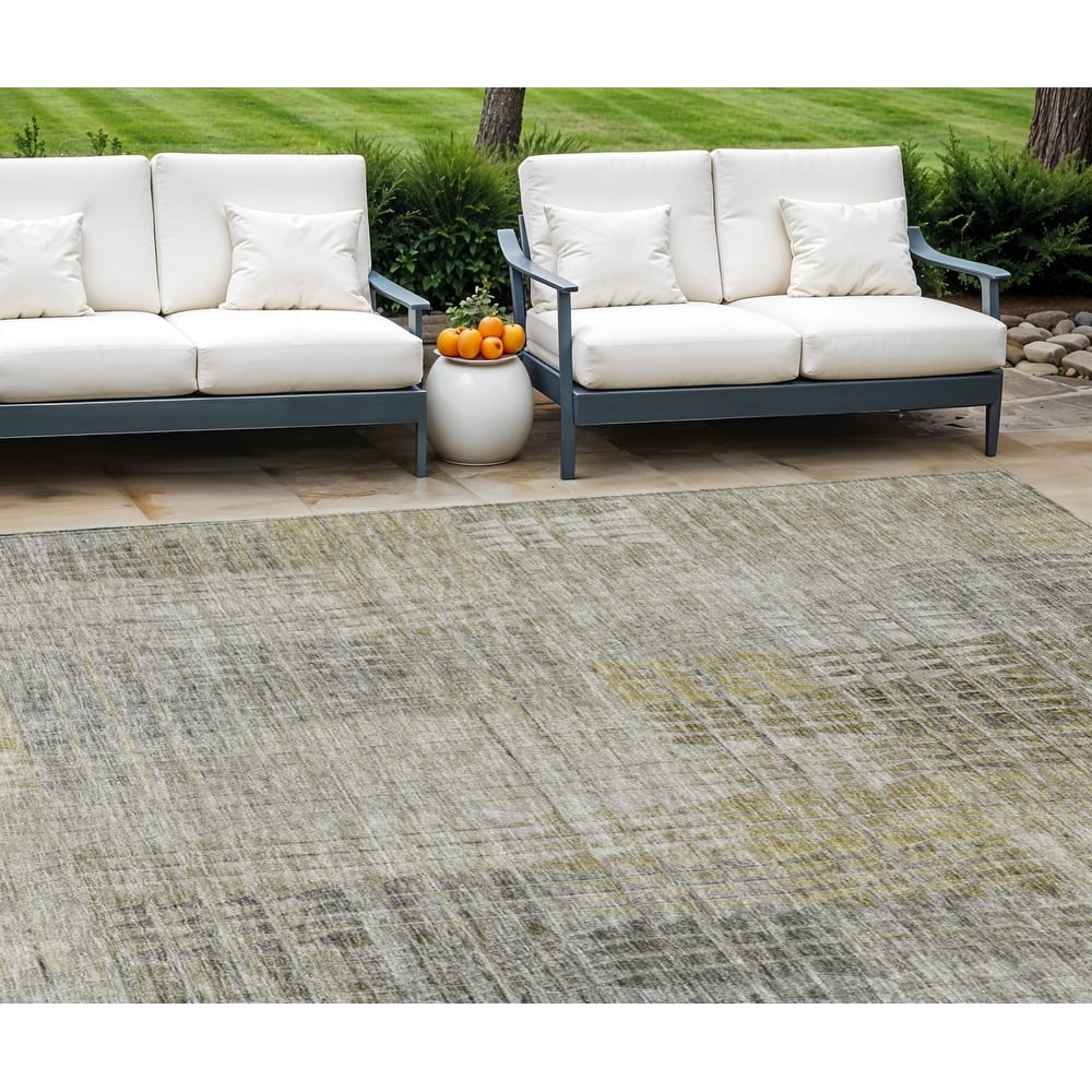 HomeRoots Abstract Transitional Rectangle Outdoor Rug
