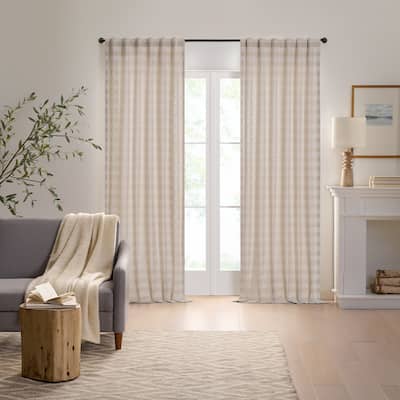 Mercantile Farmhouse Horizontal Stripe Rod Pocket Curtain Panel