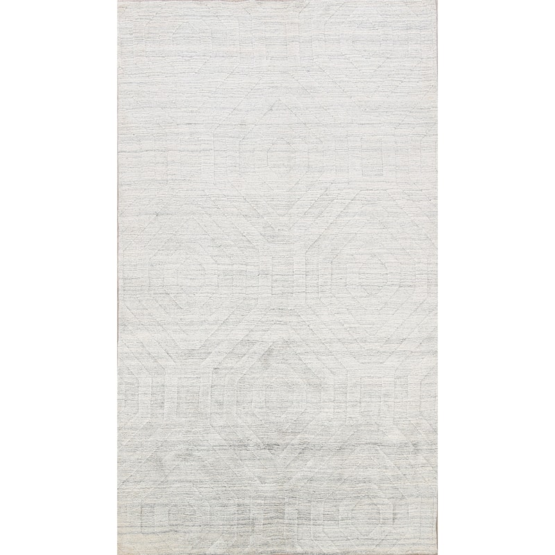 Contemporary Geometric Gabbeh Oriental Area Rug Wool Hand-knotted - 4'10" x 7'8"