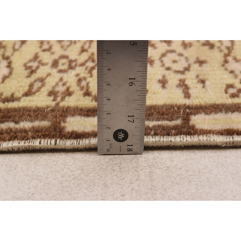ECARPETGALLERY Hand-knotted Antalya Vintage Cream Wool Rug - 5'0 x 8'0
