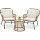 preview thumbnail 8 of 52, EROMMY 3-Piece Patio Conversation Set with Glass Table & 2 Armchairs, Seat Cushions