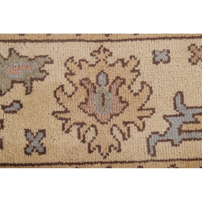 All-Over Oushak Oriental Area Rug Handmade Wool Carpet - 9'1" x 11'6"