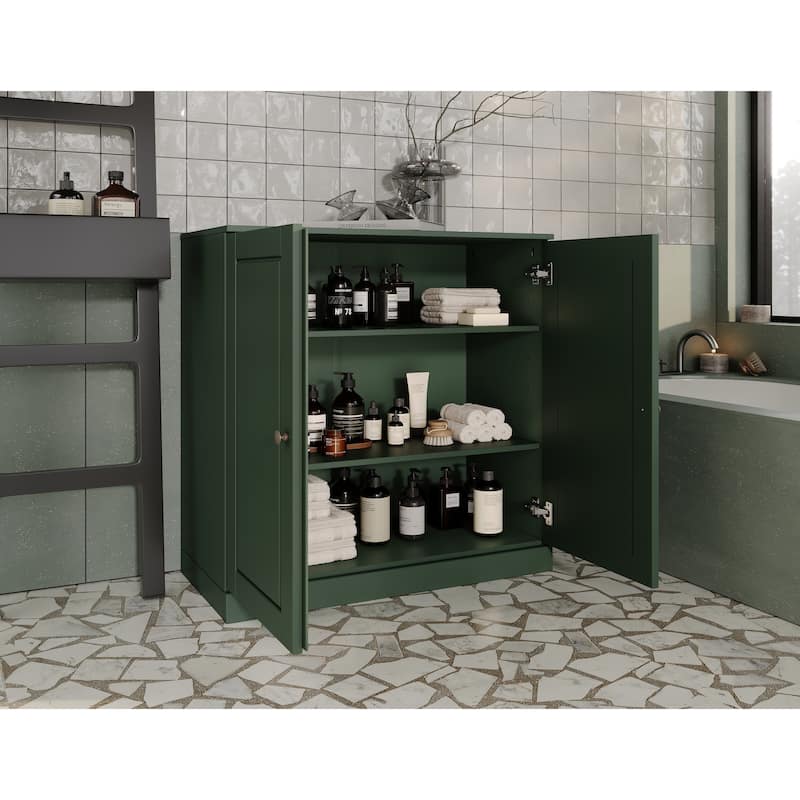 Palace Imports 100% Solid Wood 32" Bathroom Cabinet with Solid Doors and Adjustable Shelves