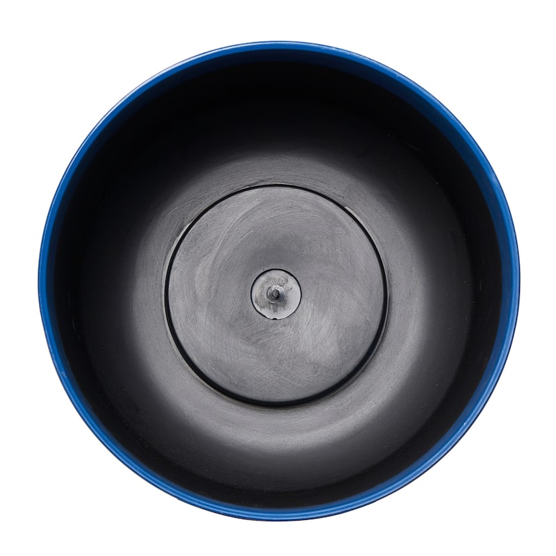 Glitzhome 16.75"H Set of 2 Cobalt Blue Faux Ceramic Urn Plastic Planter with Screw in Base