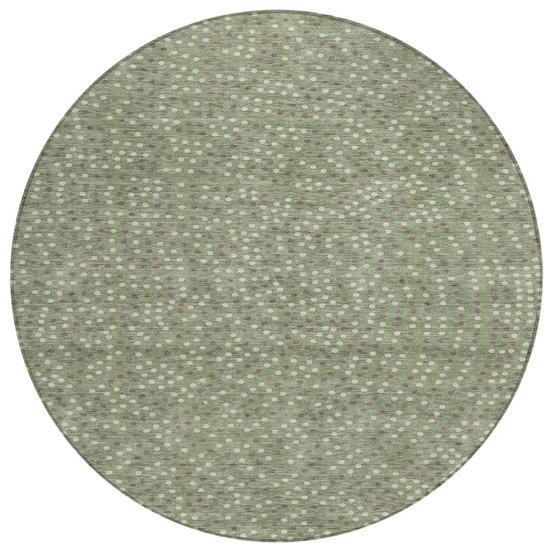 Machine Washable Indoor/ Outdoor Modern Dotty Chantille Rug