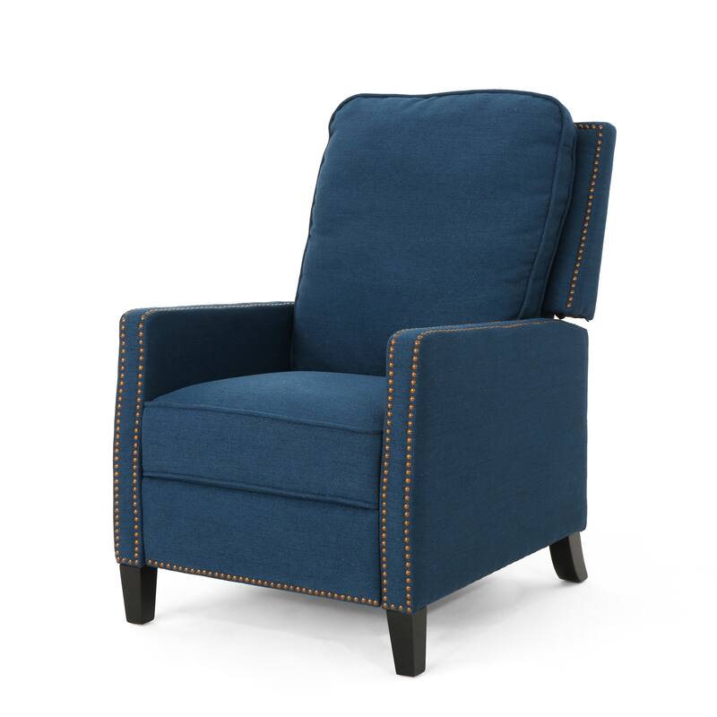 Fabric Upholstered Recliner Chair, Mid-Century Modern Recliner Adjustable Single Sofa Chair with Thicker Seat Cushion