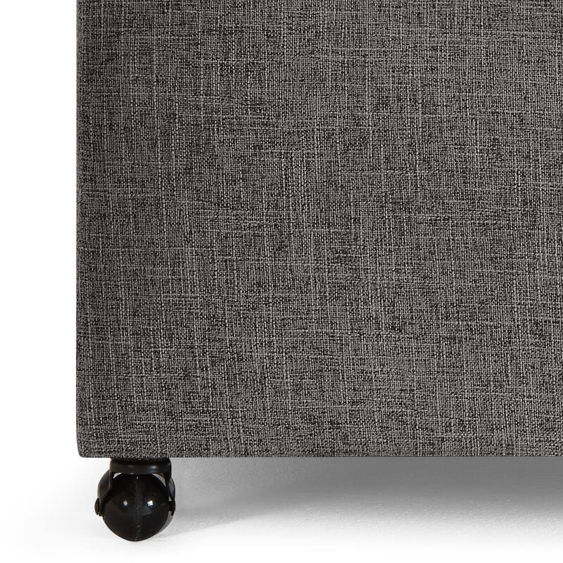 Entryway Footrest Seat with Solid Wood Frame and Swivel Casters, Upholstered Seat, Indoor Bench Storage Bench