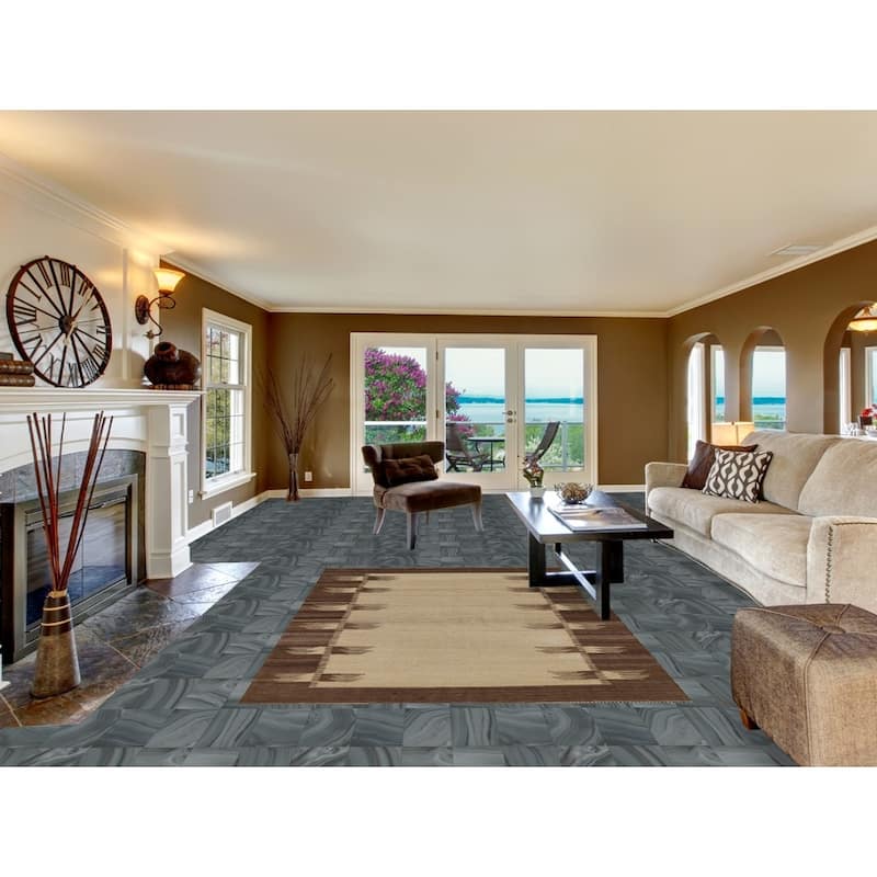 Reversible Nomadic Kilim Persian Area Rug Hand-Knotted Wool Carpet - 5'5"x 7'11"