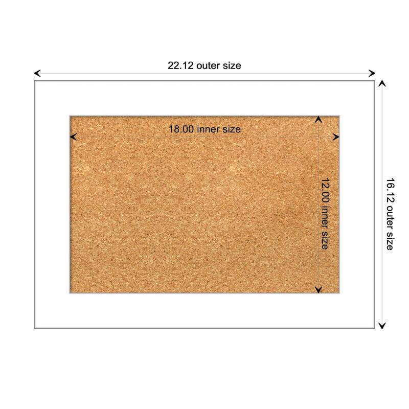 Wedge White Framed Cork Bulletin Memo Board