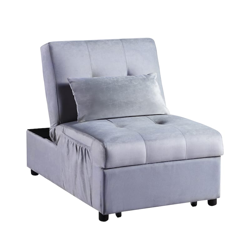 Daria 4-in-1 Convertible Futon Lounge Chair - Grey