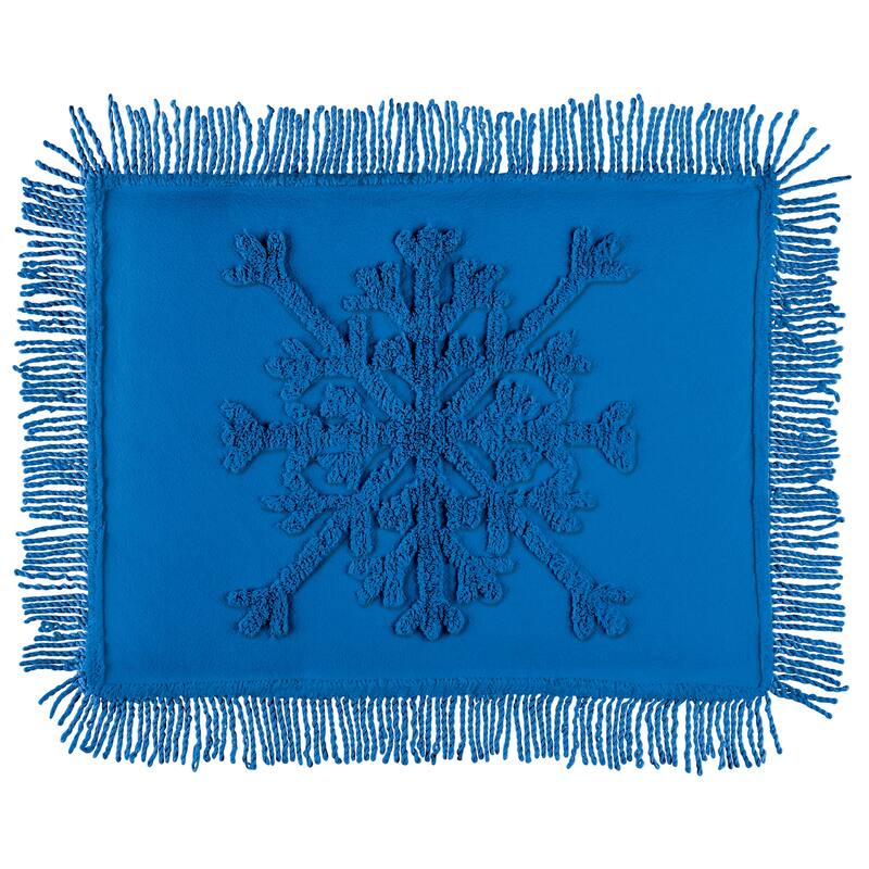 Tufted Snowflake Chenille Fringe Border Pillow Sham