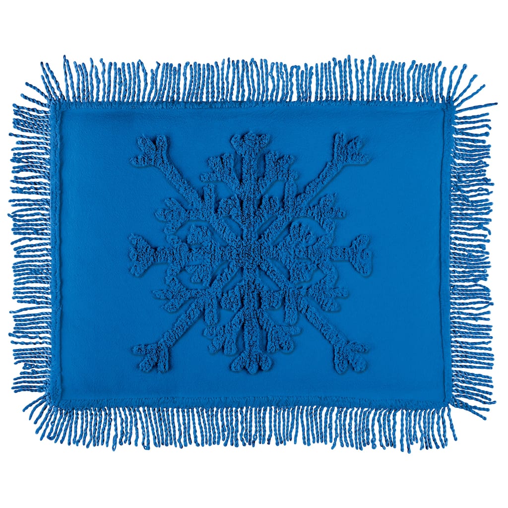 Tufted Snowflake Chenille Fringe Border Pillow Sham