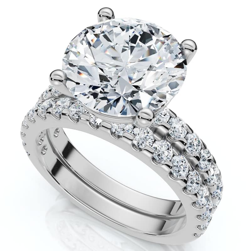 Bliss Diamond Certified 3 1/2Ct Diamond Engagement Matching Wedding Rings Gold Lab Grown