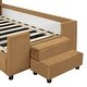 preview thumbnail 13 of 13, Twin Brown Upholstered Bed Daybed Frame with Bear Shaped Headboard, Hydraulic System & Breathable Mesh Fence for Boys Girls