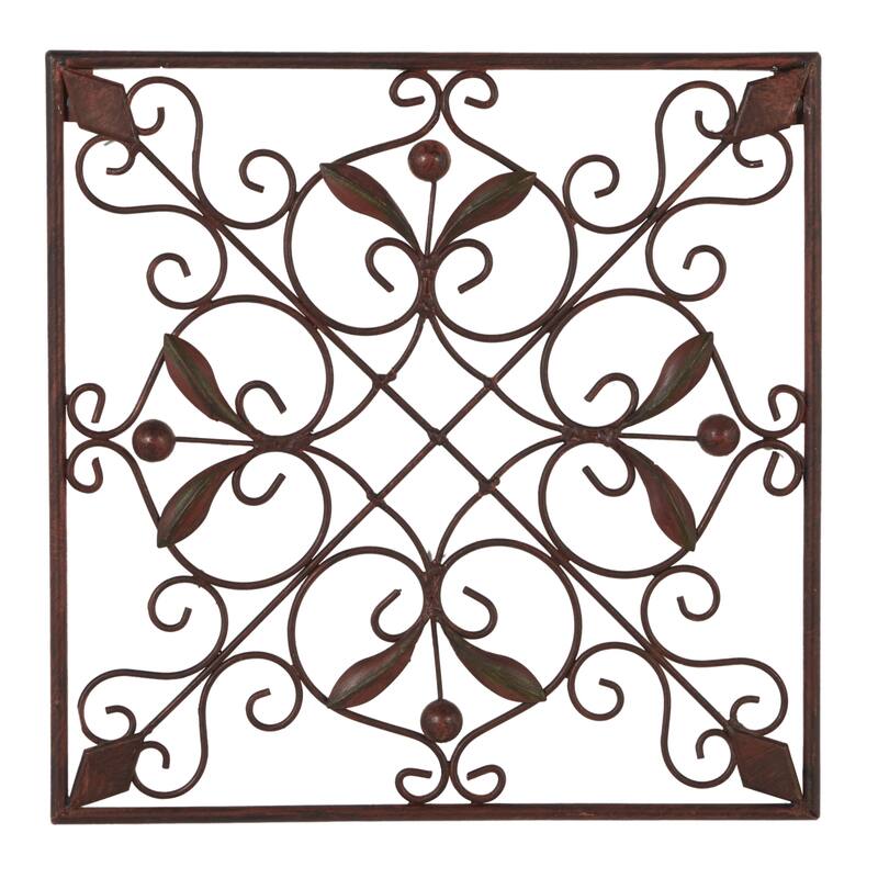 Metal Scroll Wall Decor - Set of 4 Dark Brown - Roche River Decor