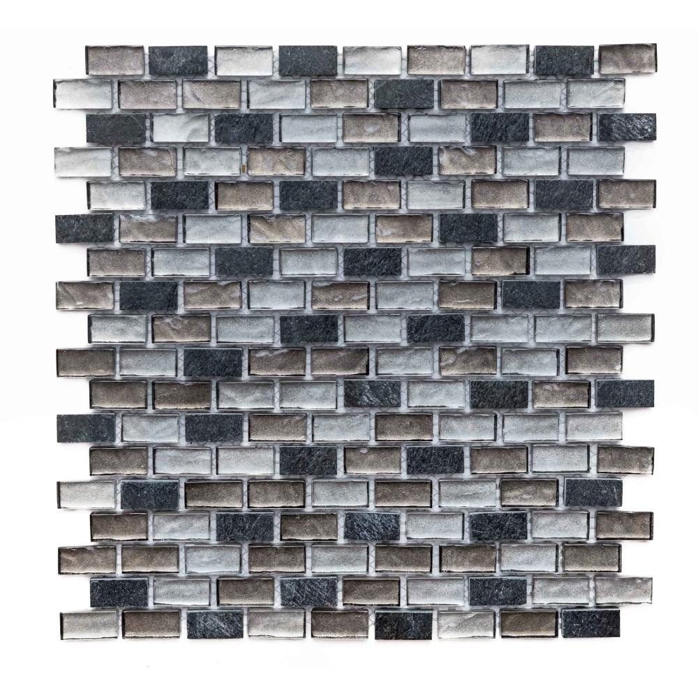 The Tile Life Victory Brick 0.75 x 1.13 Frosted Glass Mosaic Wall Tile