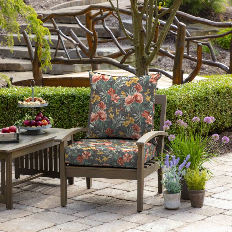 ARDEN Phoebe Floral Outdoor 24 in. Conversation Set Cushion - 24 (L) x 24 (W) x 5.75 (H)