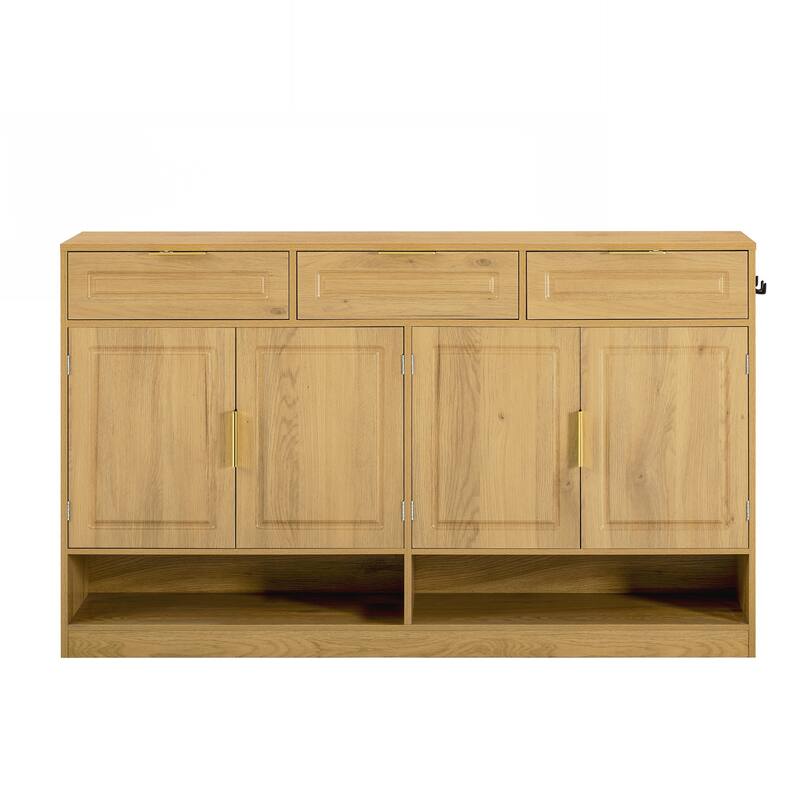 Farmhouse Sideboard with 3 Drawers & 4 Doors