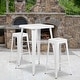 preview thumbnail 31 of 37, 23.75-inch Square Metal Indoor-Outdoor Bar Table Set - 27.75"W x 27.75"D x 40"H White