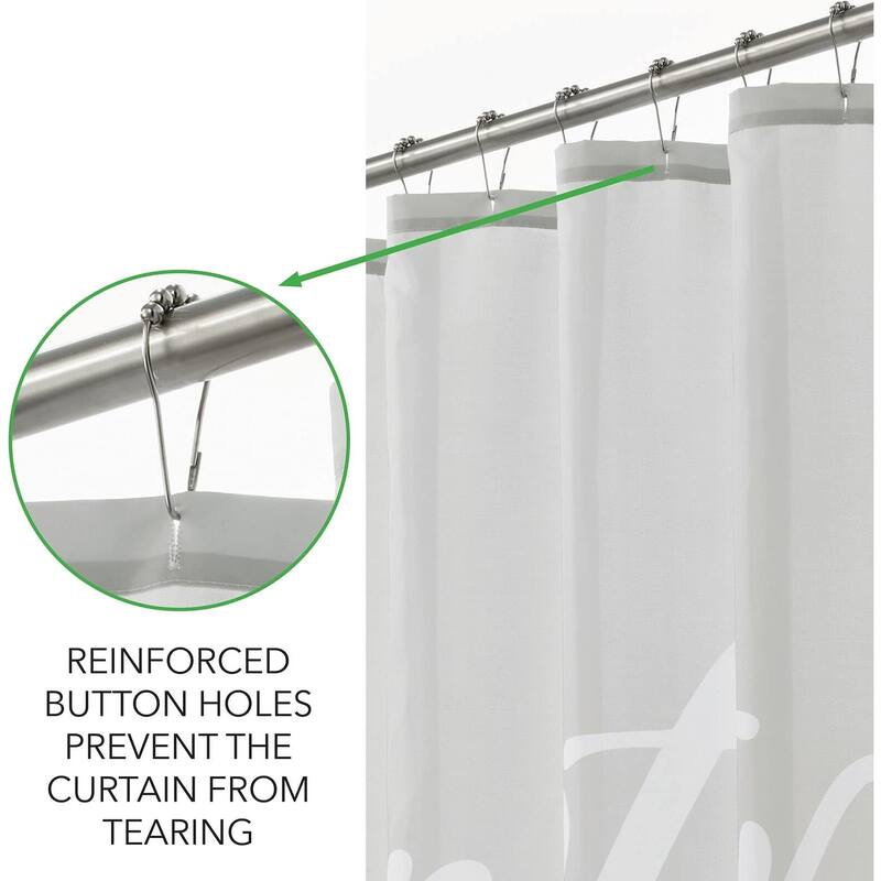 Decorative Fabric Shower Curtain 72" x 72" - White/Stone Grey