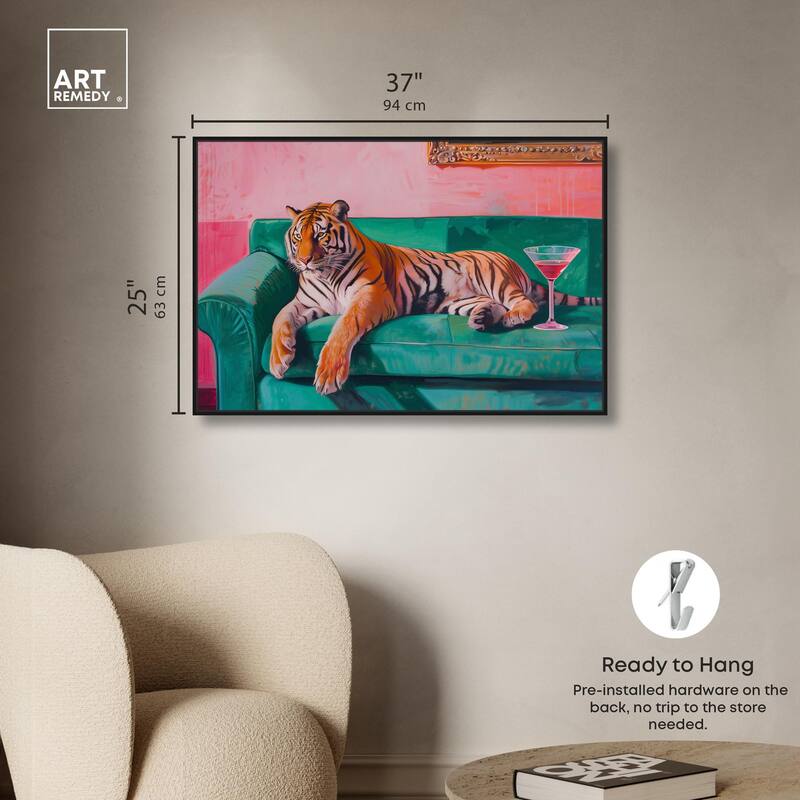 Lounging Tiger Canvas by Art Remedy