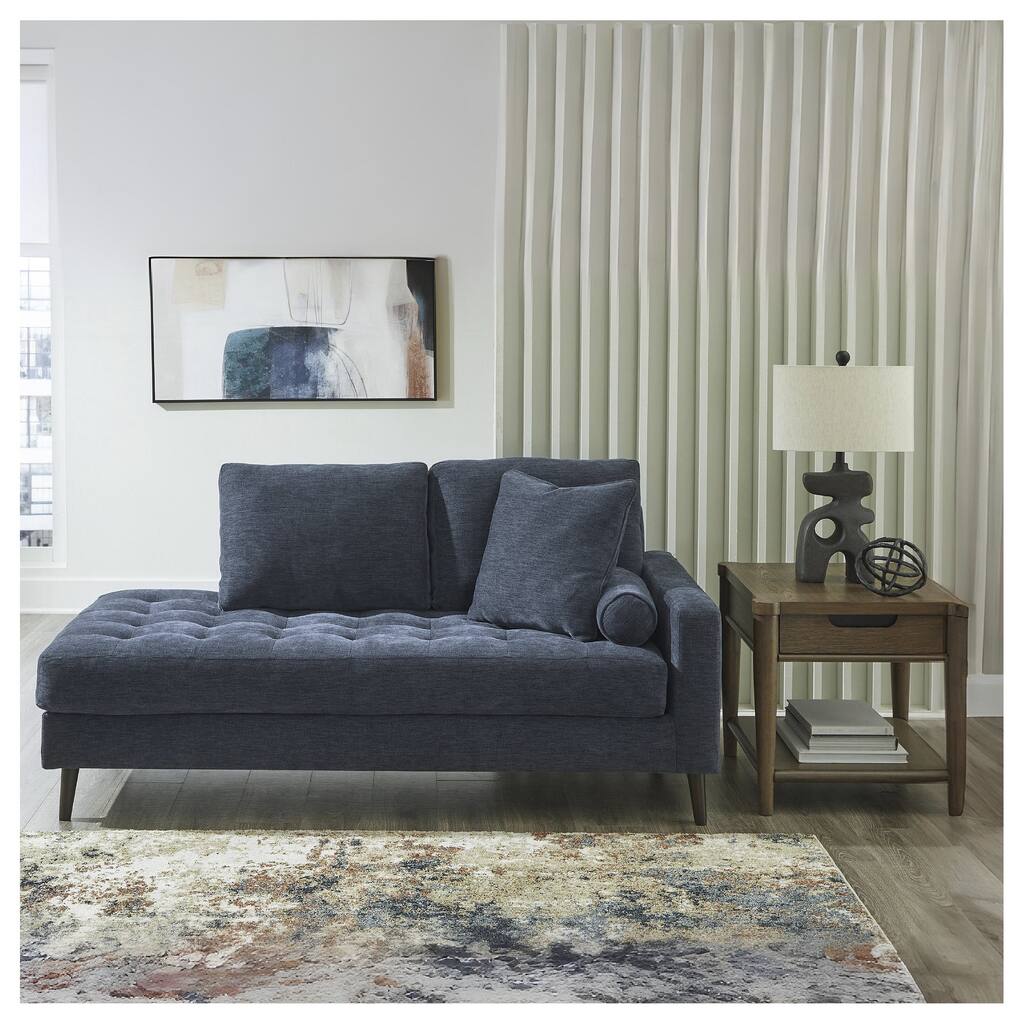 Signature Design by Ashley Bixler Blue Right-Arm Facing Corner Chaise - 37"W x 75"D x 37"H