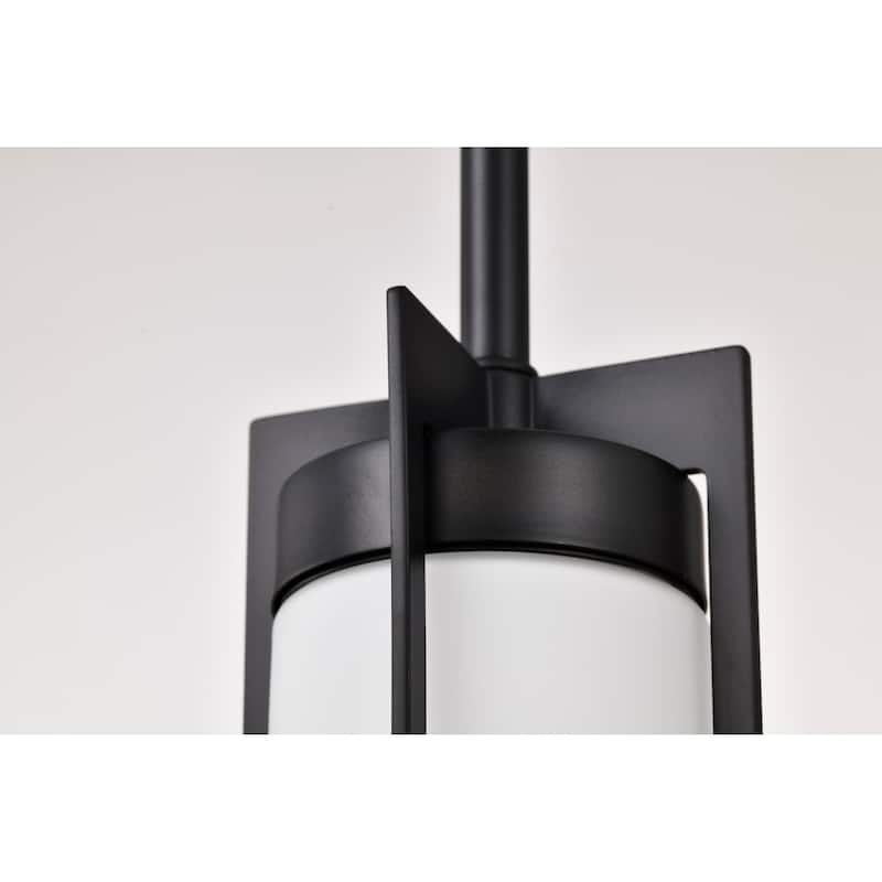 Roselle Mini Pendant Matte Black with White Glass - Matte Black
