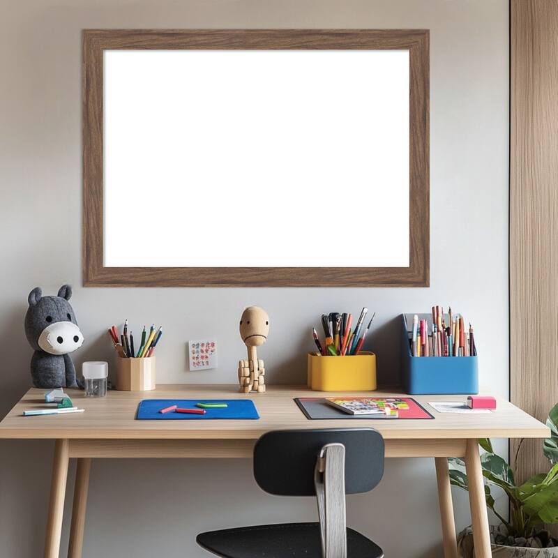 Pia Medium Brown Narrow Framed Dry Erase Magnetic Board
