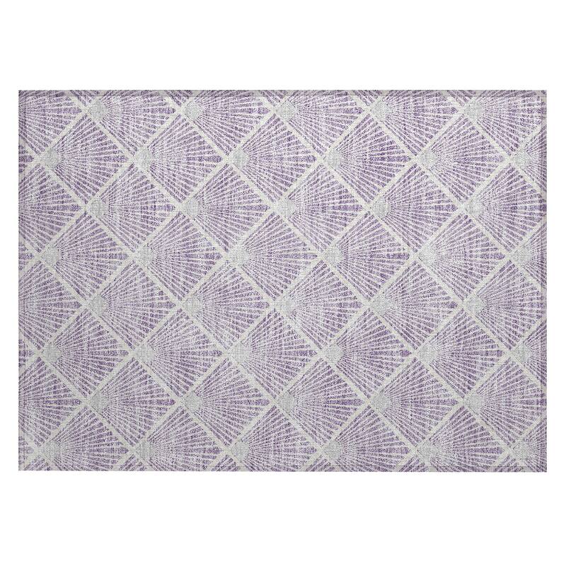 Machine Washable Indoor/ Outdoor Chantille Modern Shells Rug