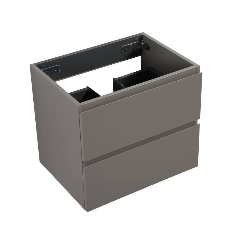 GDFStudio - Alice Wall-Mounted Bathroom Vanity with Modern Double Drawer and Soft-Close Functionality