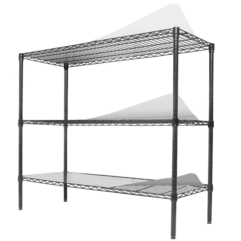 3 Tier Metal Shelf Wire Shelving Unit - Set of 2, 1050lbs Capacity Heavy Duty Adjustable Storage Rack with Shelf Liners