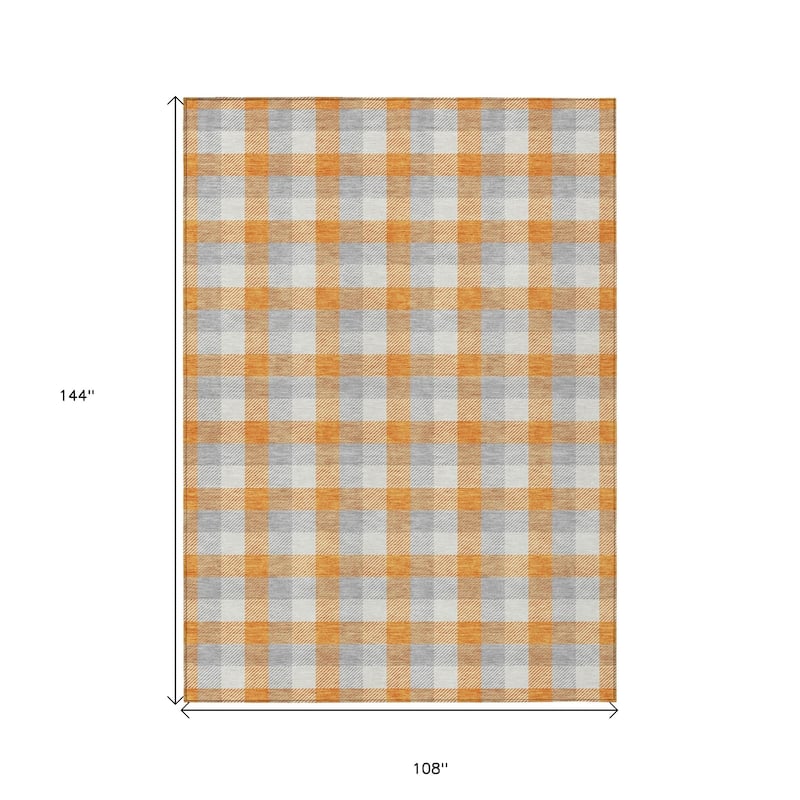 HomeRoots Plaid Transitional Rectangle Outdoor Rug