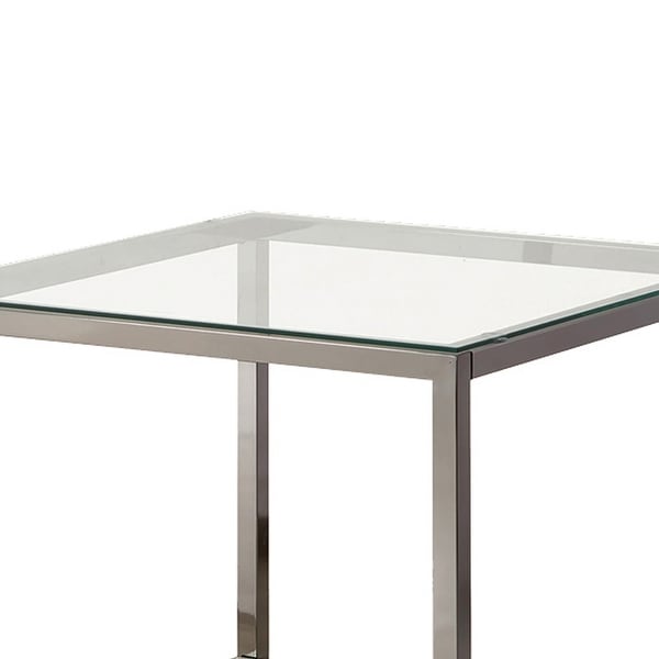 silver glass top end tables