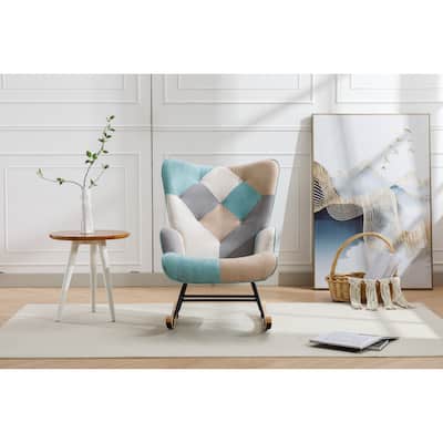 Modern Patchwork Accent Chair for Living Room Bedroom Studio