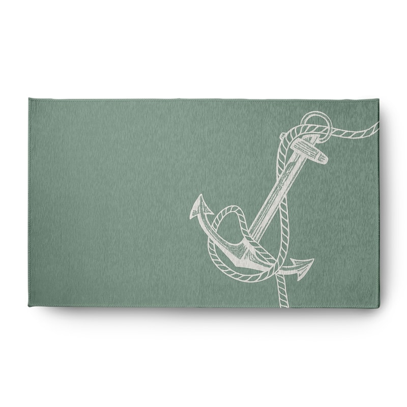 Anchored Nautical Indoor/Outdoor Rug - Sage - 3' x 5'