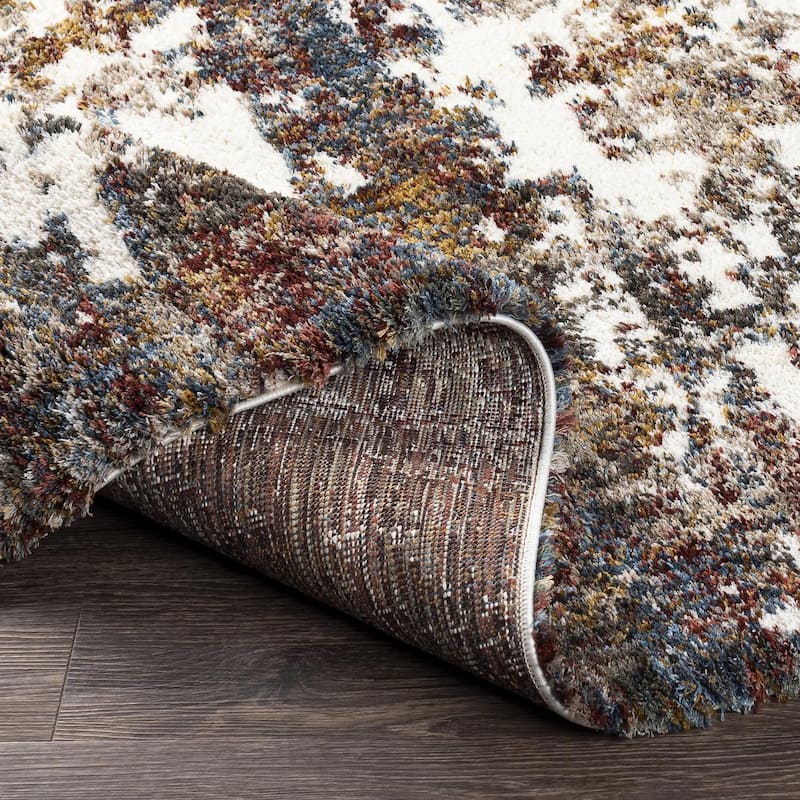 Livabliss Bohemian & Eclectic Celestial Shag Abstract Area Rug