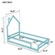 preview thumbnail 8 of 6, Pine Wood Floor Bed Frame With House Shaped Headboard Full-Length Guardrails Twin Size