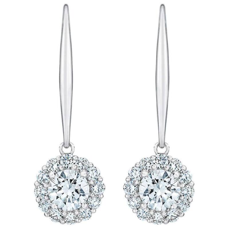 1Ct Diamond Floral Shape Studs Lab Grown Earrings White or Yellow Gold