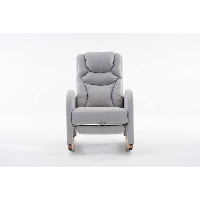 Fabric Upholstered Nursery Rocking Chair with Adjustable Footrest