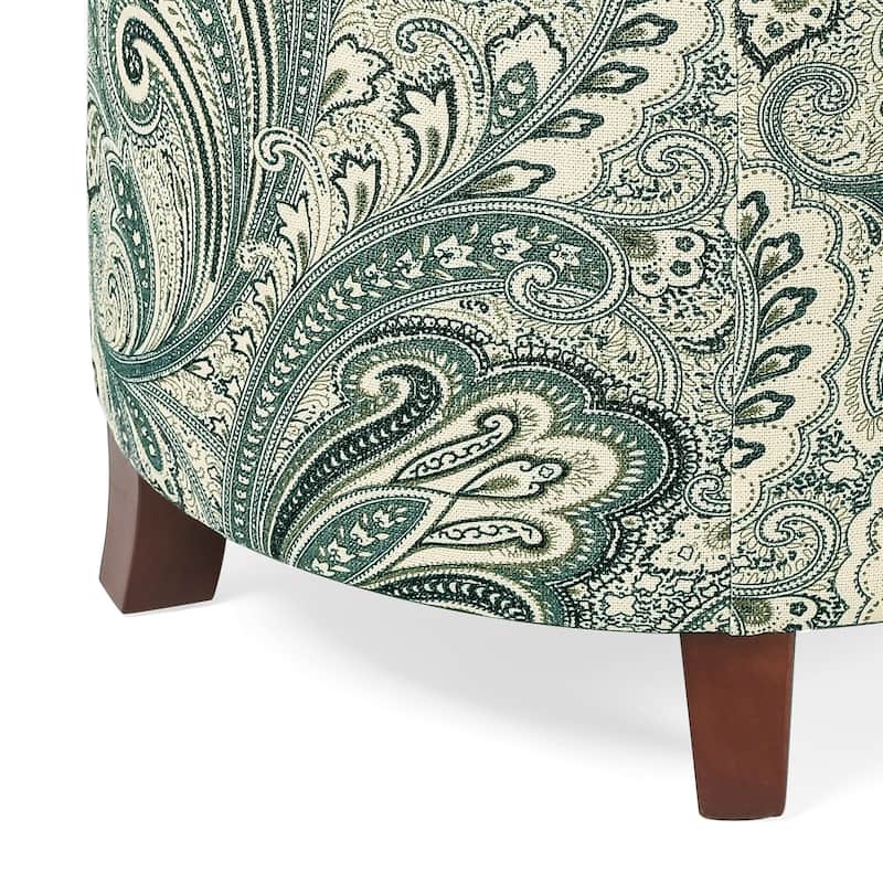 Adeco 20" Tufted Round Ottoman with Storage