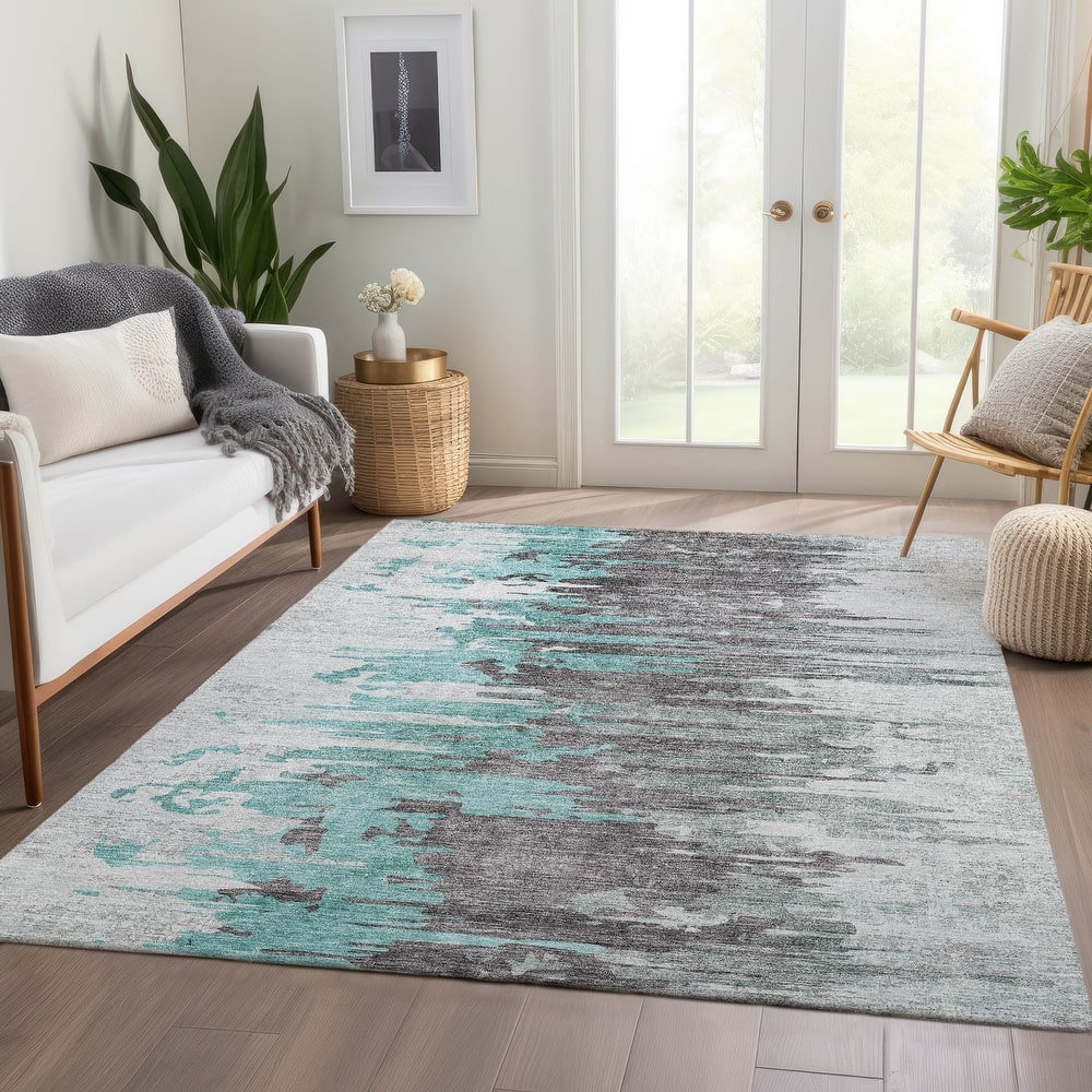 Machine Washable Indoor/ Outdoor Chantille Modern Ombre Rug