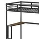 preview thumbnail 10 of 8, Black Twin Size Metal Loft Bed with Desk and Guardrails
