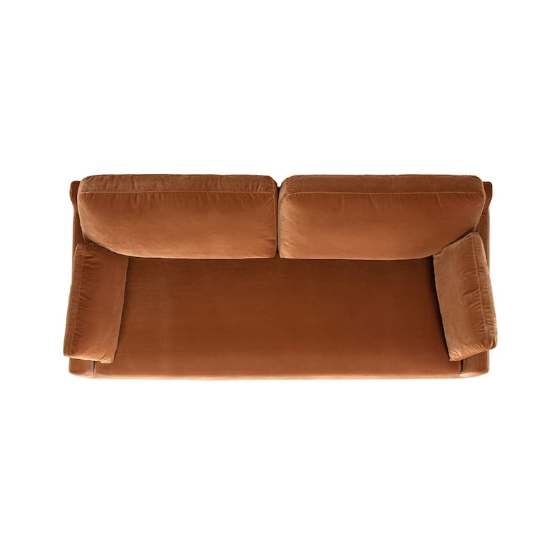 Pasadena 75.5" Velvet Modern Farmhouse Loose Pillow-Back Sofa