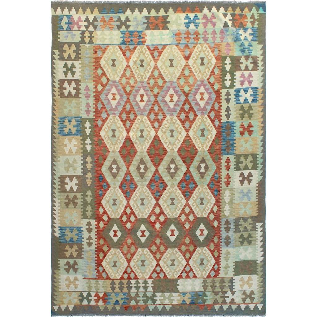 Flatweave Omer Rust/Brown Rug - 6'6" x 9'10"