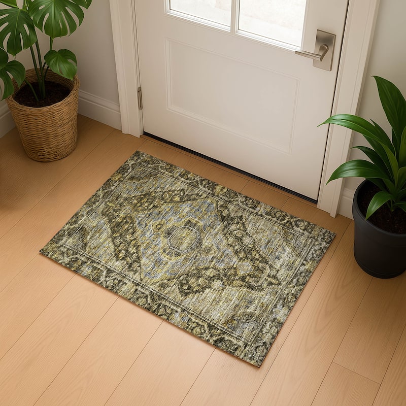 Premium Washable Super Soft Traditonal Marcus Mayfield Rug - Brown - 1'8" x 2'6"