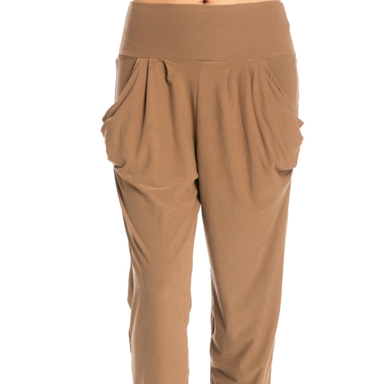 Shop Mocha Cozy Harem Jogger Pants Overstock 23041874