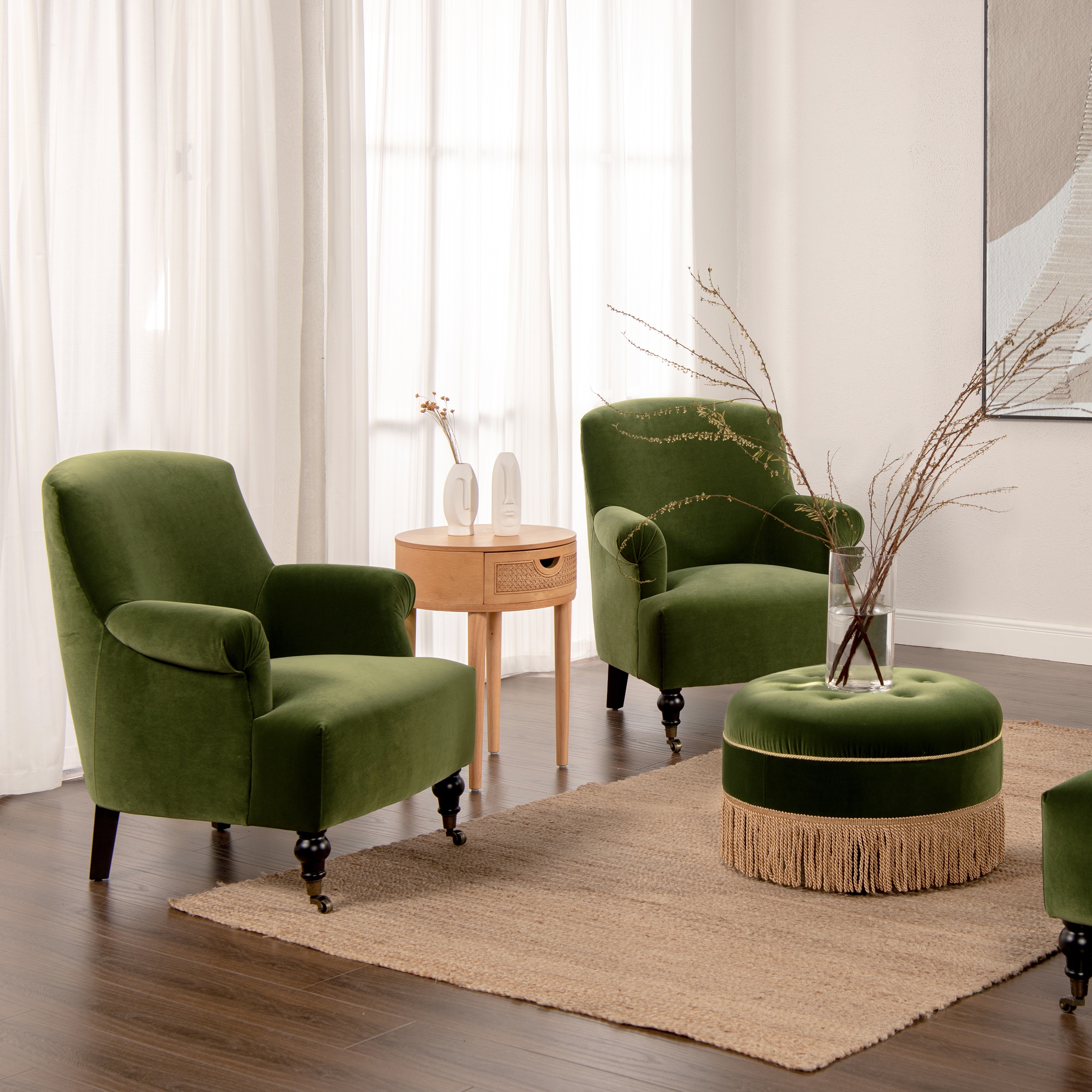 Eloise velvet pleated ottoman discount