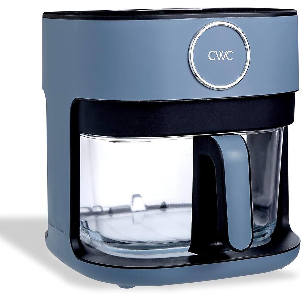 COOK WITH COLOR 1200W Air Fryer: Glass Basket, Dishwasher Safe, 60min Timer, 6 Presets, Temp Control 175F-400F, 4 - 5.5 QT