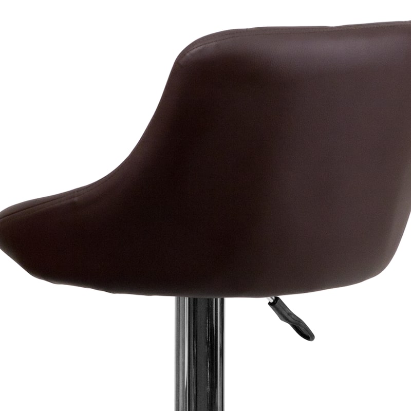 Vinyl Bucket Seat Adjustable Diamond Back Barstool (Set of 2) - 18.50"W x 19"D x 33.25" - 41.75"H